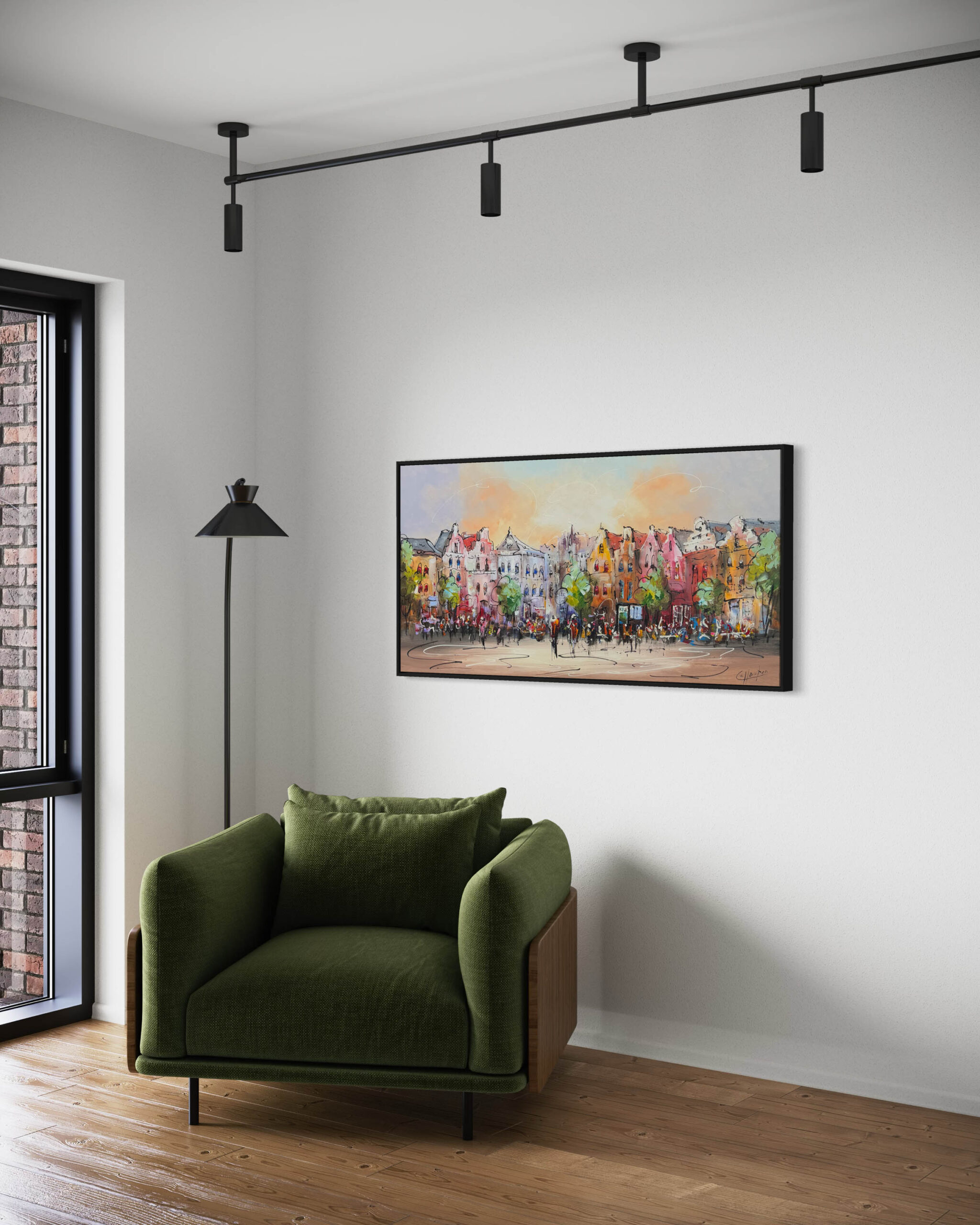 Schilderij Stadsgezicht II