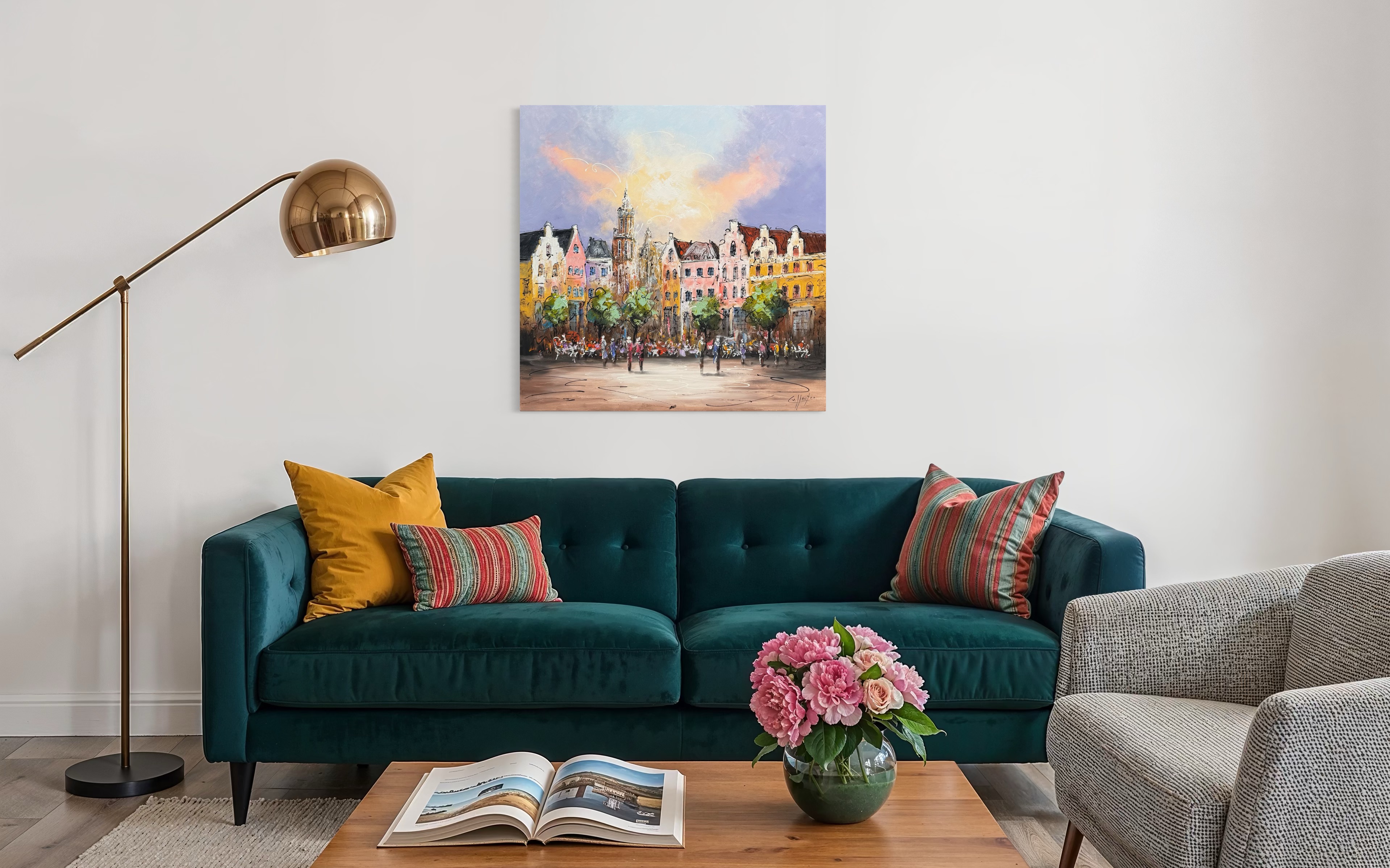 Schilderij Stadsgezicht De Hof Amersfoort I