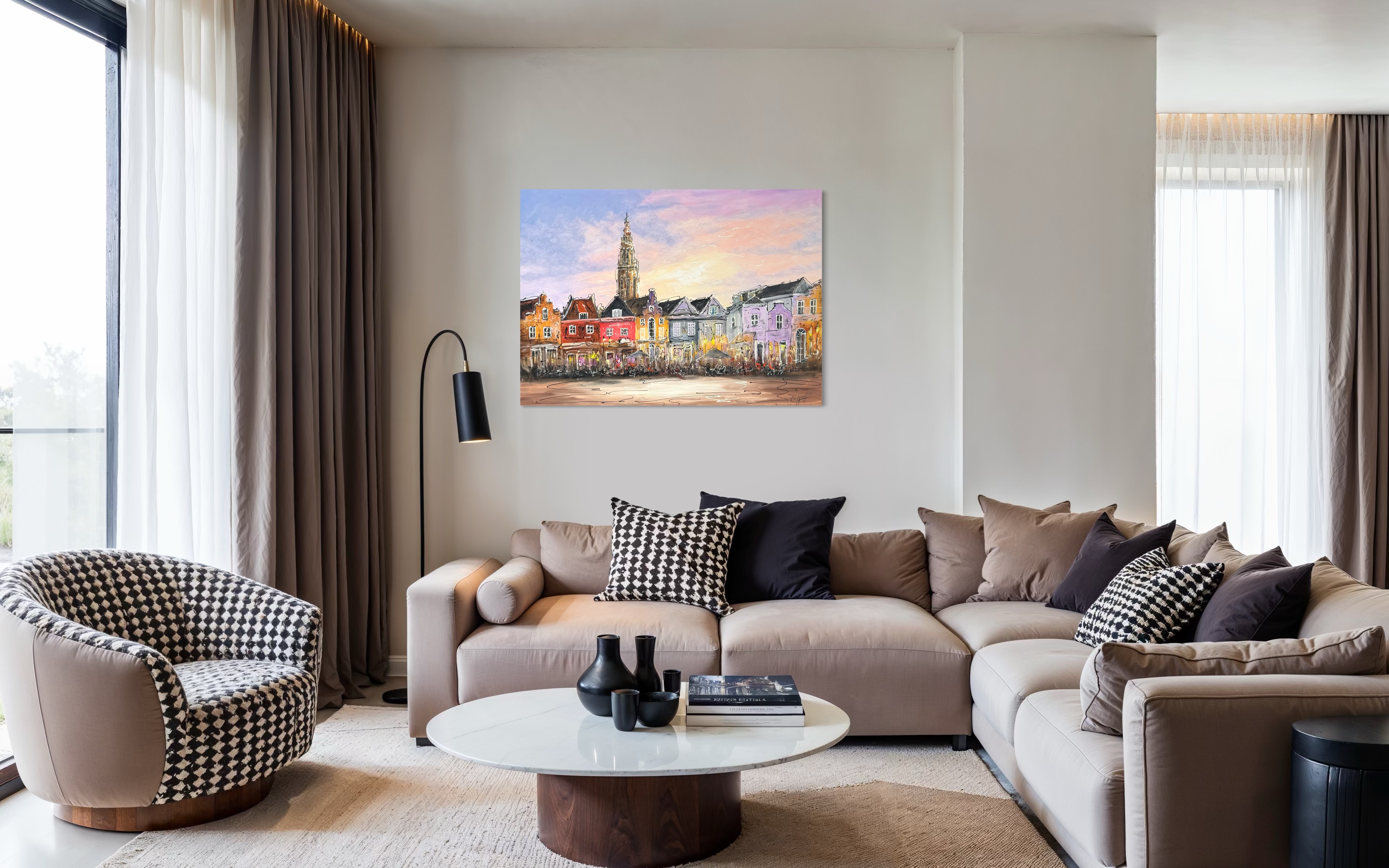 Schilderij Stadsgezicht De Hof Amersfoort II