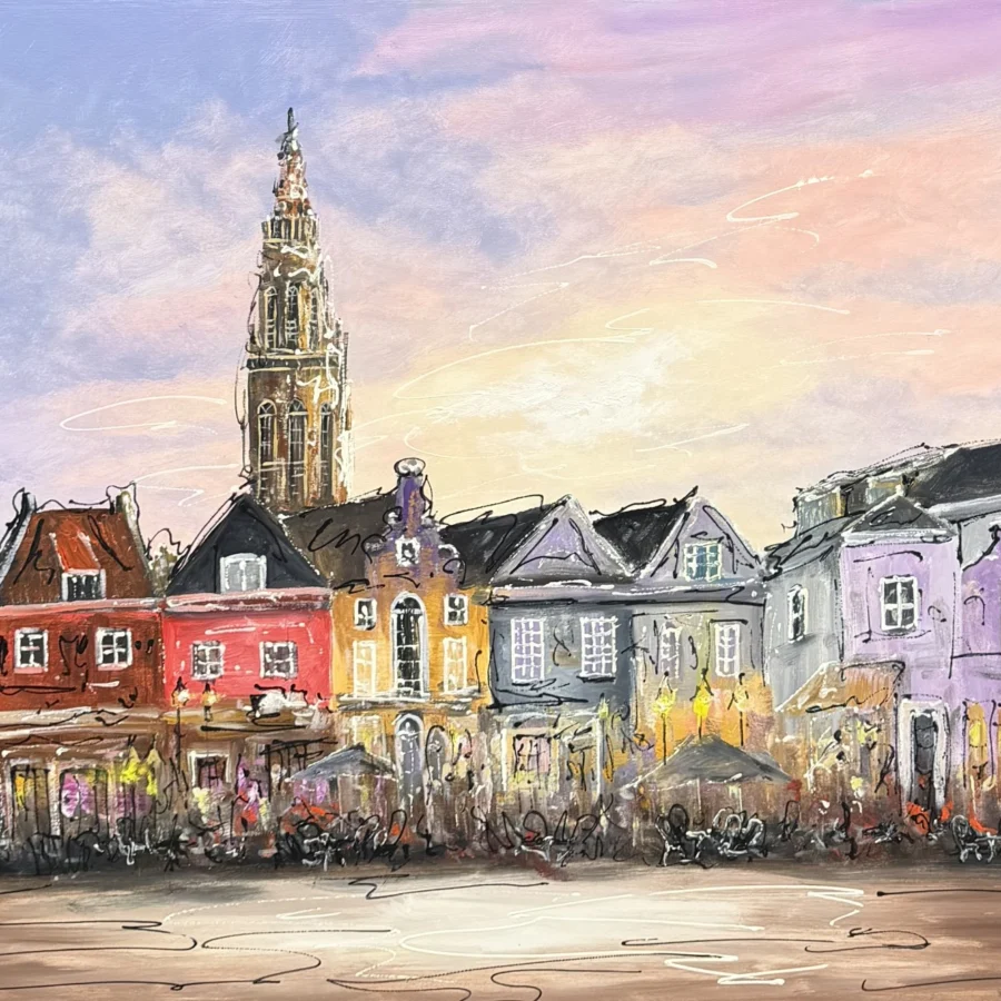 Schilderij Stadsgezicht De Hof Amersfoort II