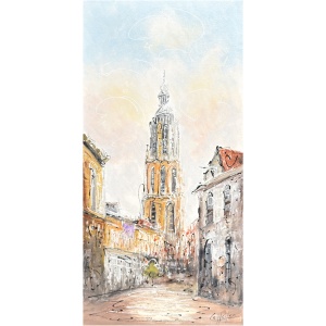 Schilderij stadsgezicht Onze Lieve Vrouwetoren Amersfoort