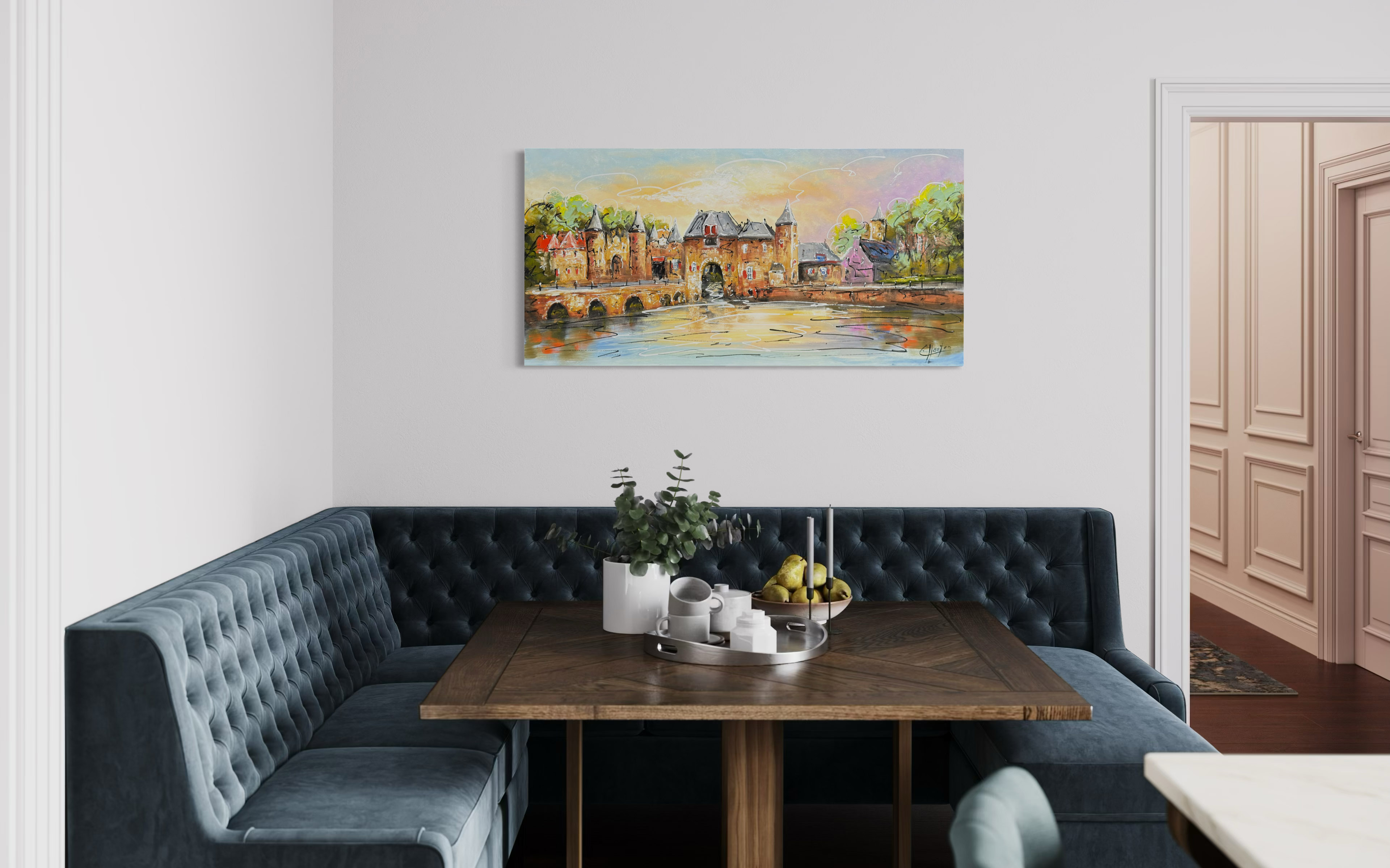 Schilderij stadsgezicht De Koppelpoort Amersfoort