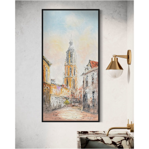 Schilderij stadsgezicht Onze Lieve Vrouwetoren Amersfoort