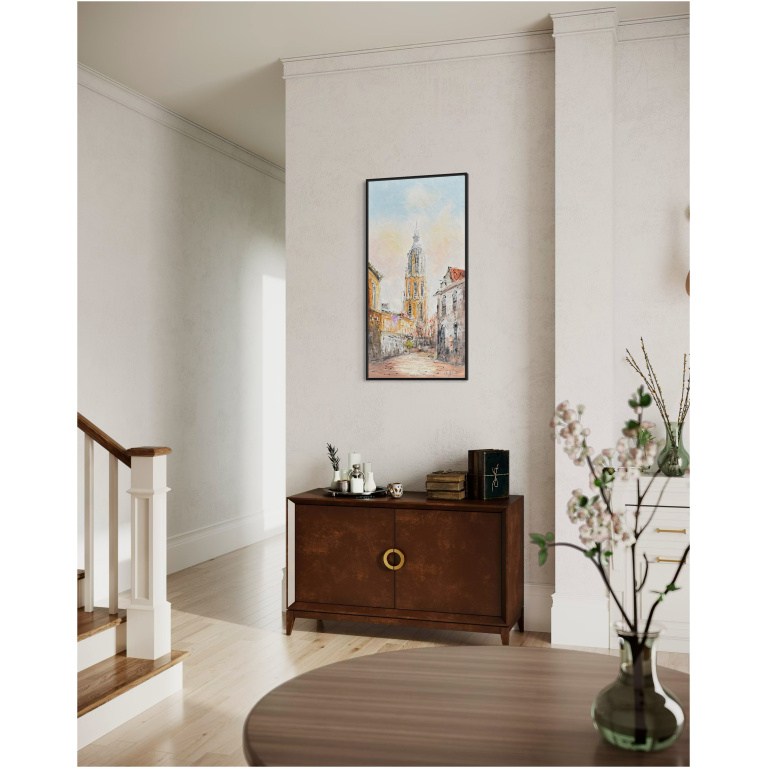 Schilderij stadsgezicht Onze Lieve Vrouwetoren Amersfoort'