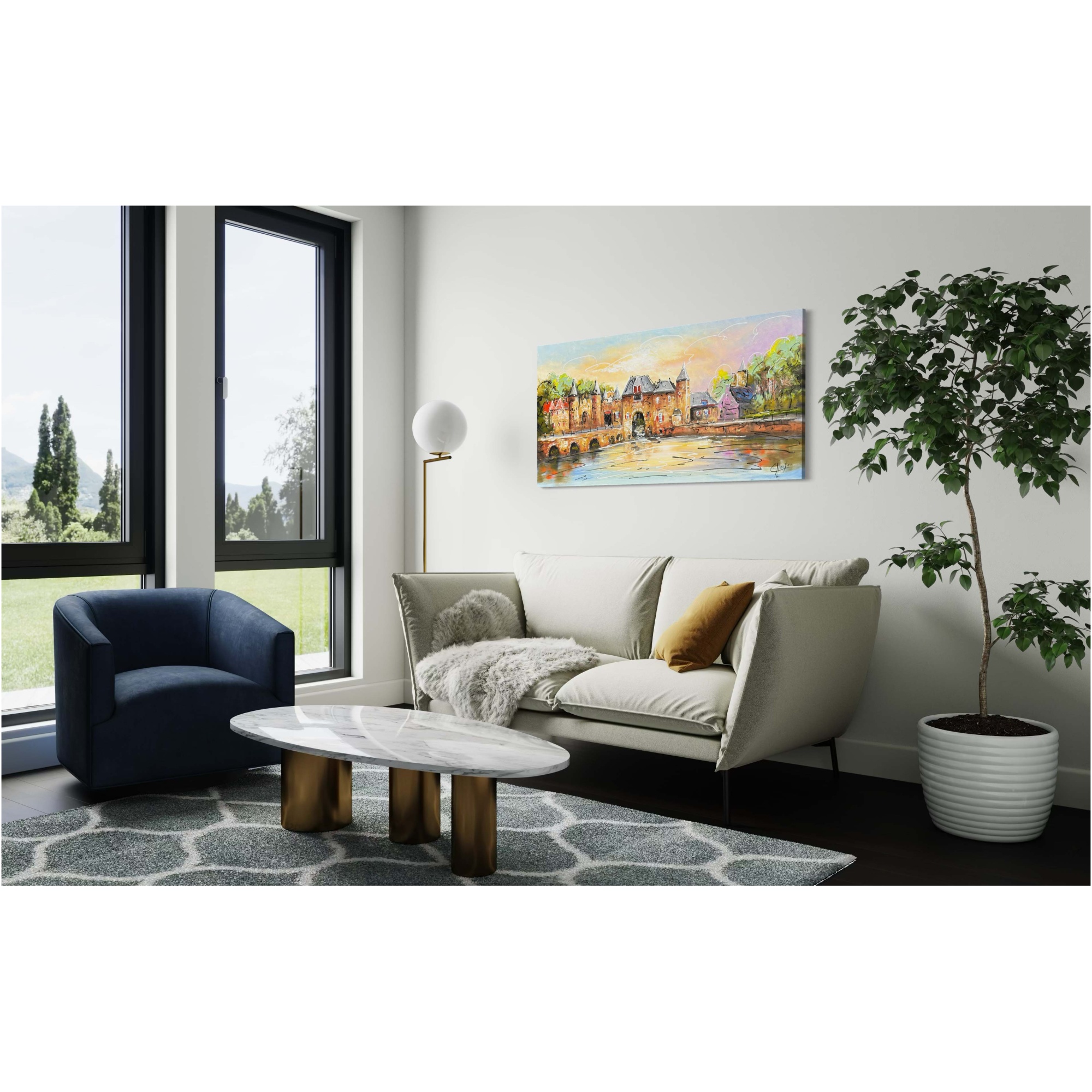 Schilderij stadsgezicht De Koppelpoort Amersfoort