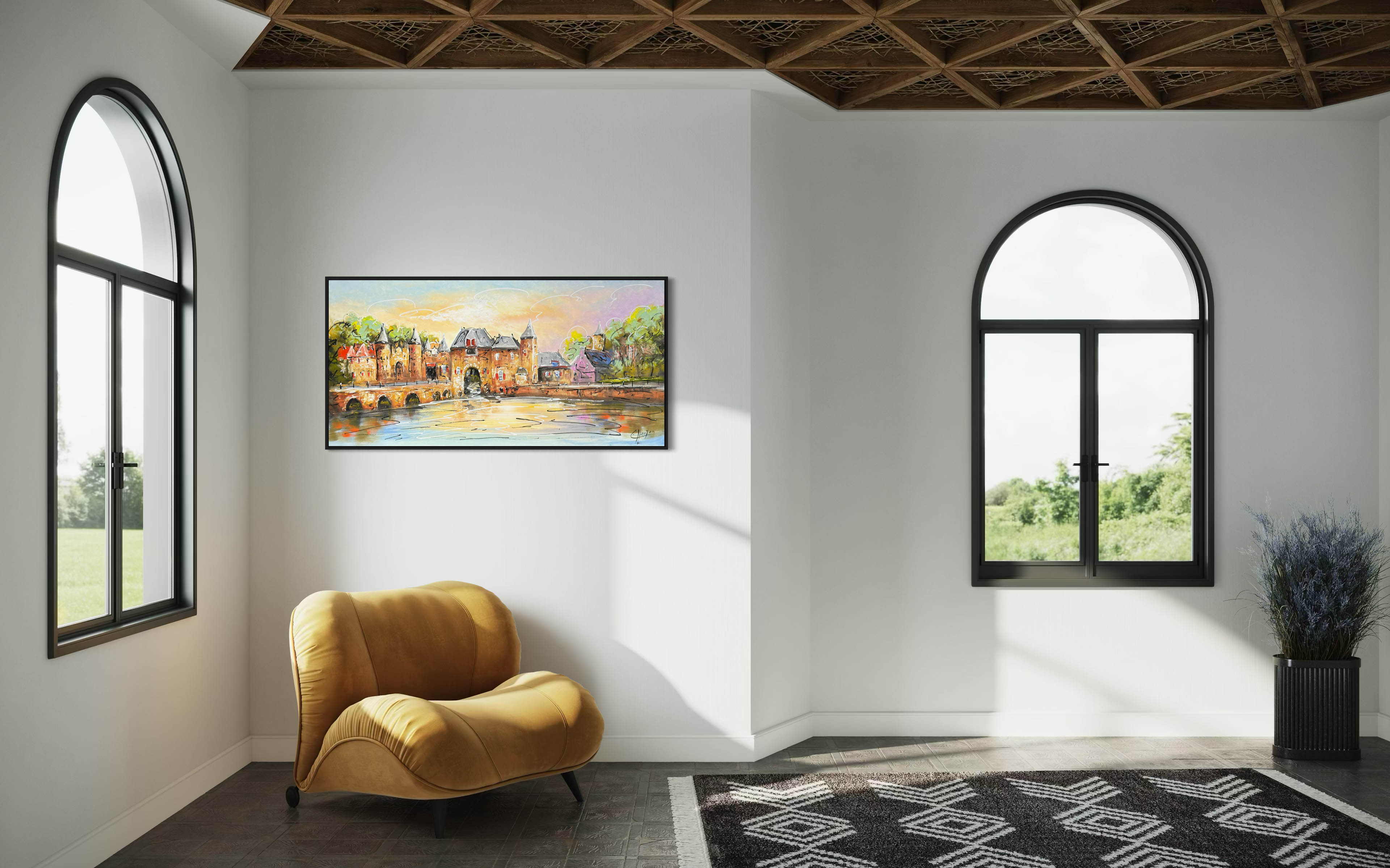 Schilderij stadsgezicht De Koppelpoort Amersfoort