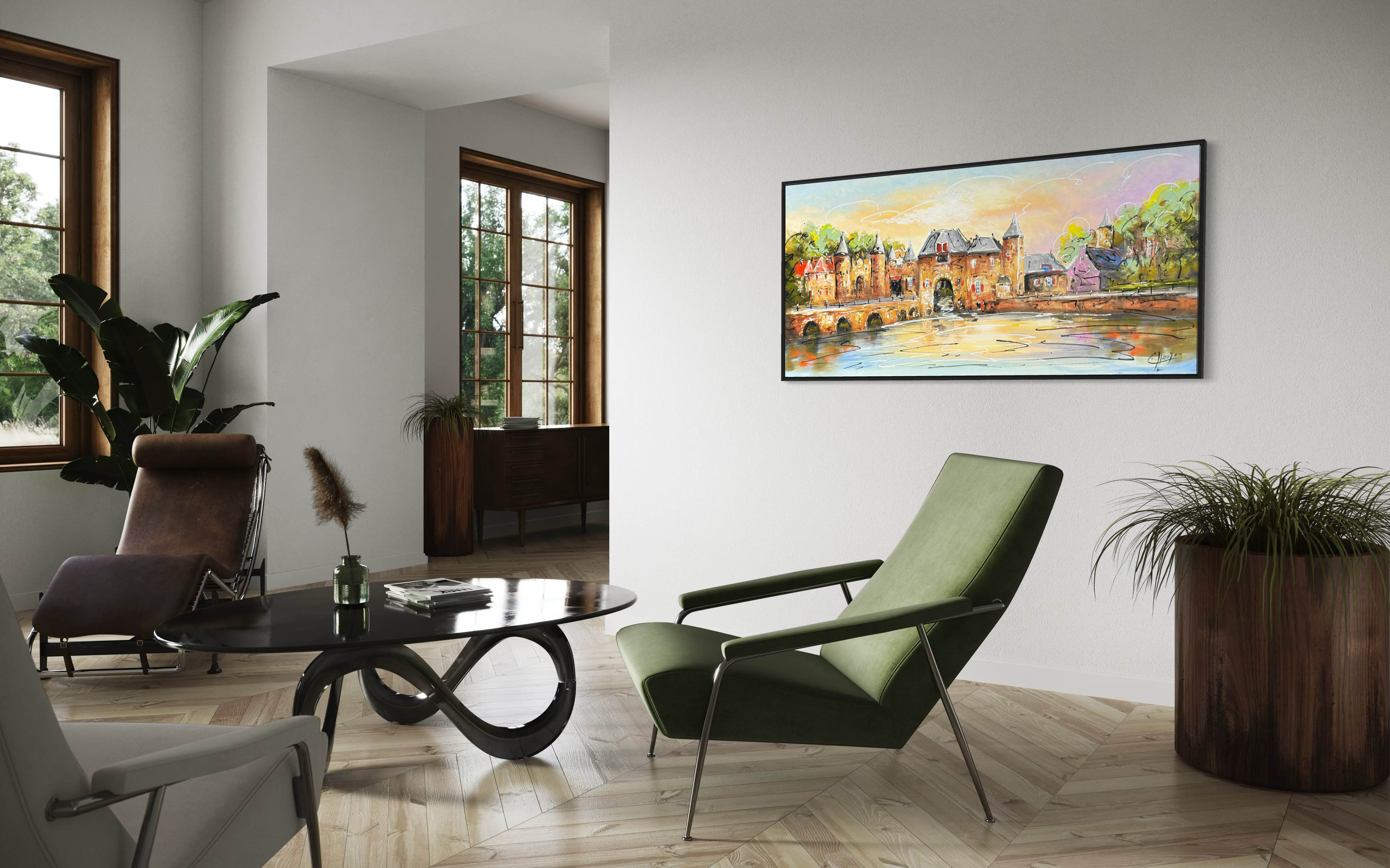 Schilderij stadsgezicht De Koppelpoort Amersfoort