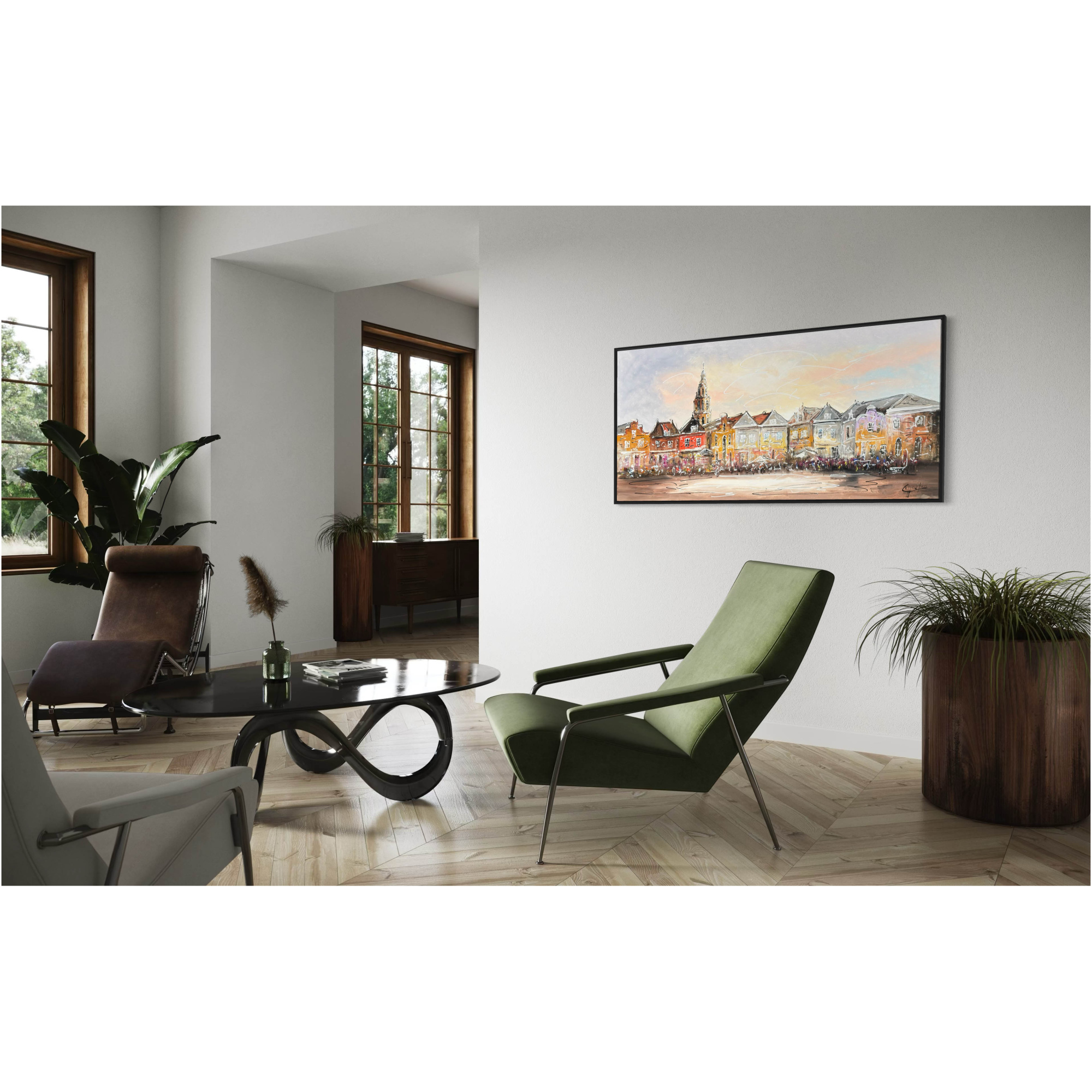 Schilderij stadsgezicht De Hof Amersfoort
