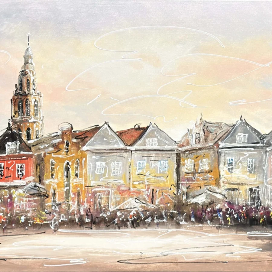 Schilderij stadsgezicht De Hof Amersfoort