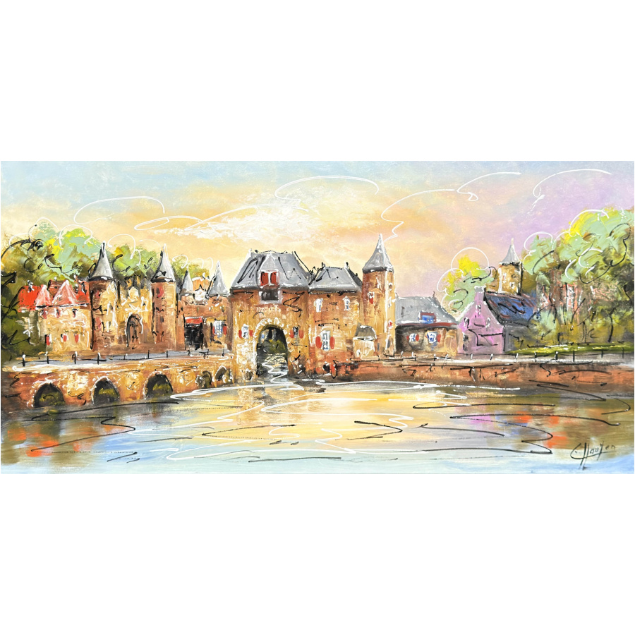 Schilderij stadsgezicht De Koppelpoort Amersfoort