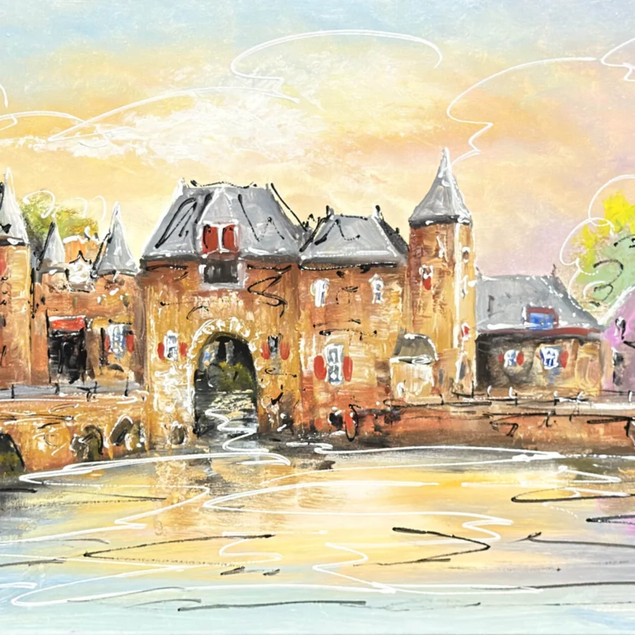 Schilderij stadsgezicht De Koppelpoort Amersfoort