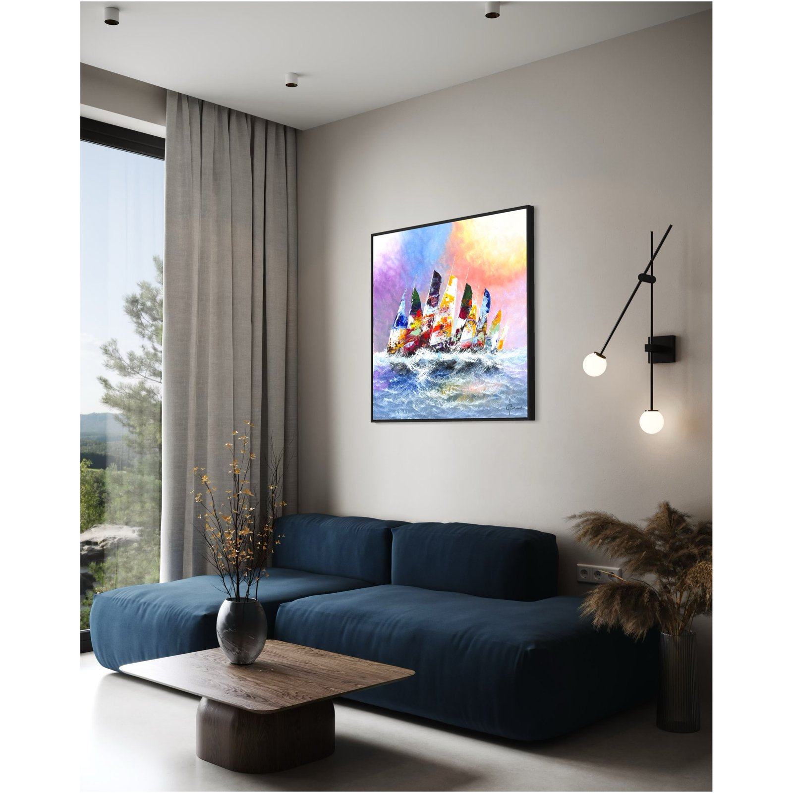 Schilderij Zeilers I