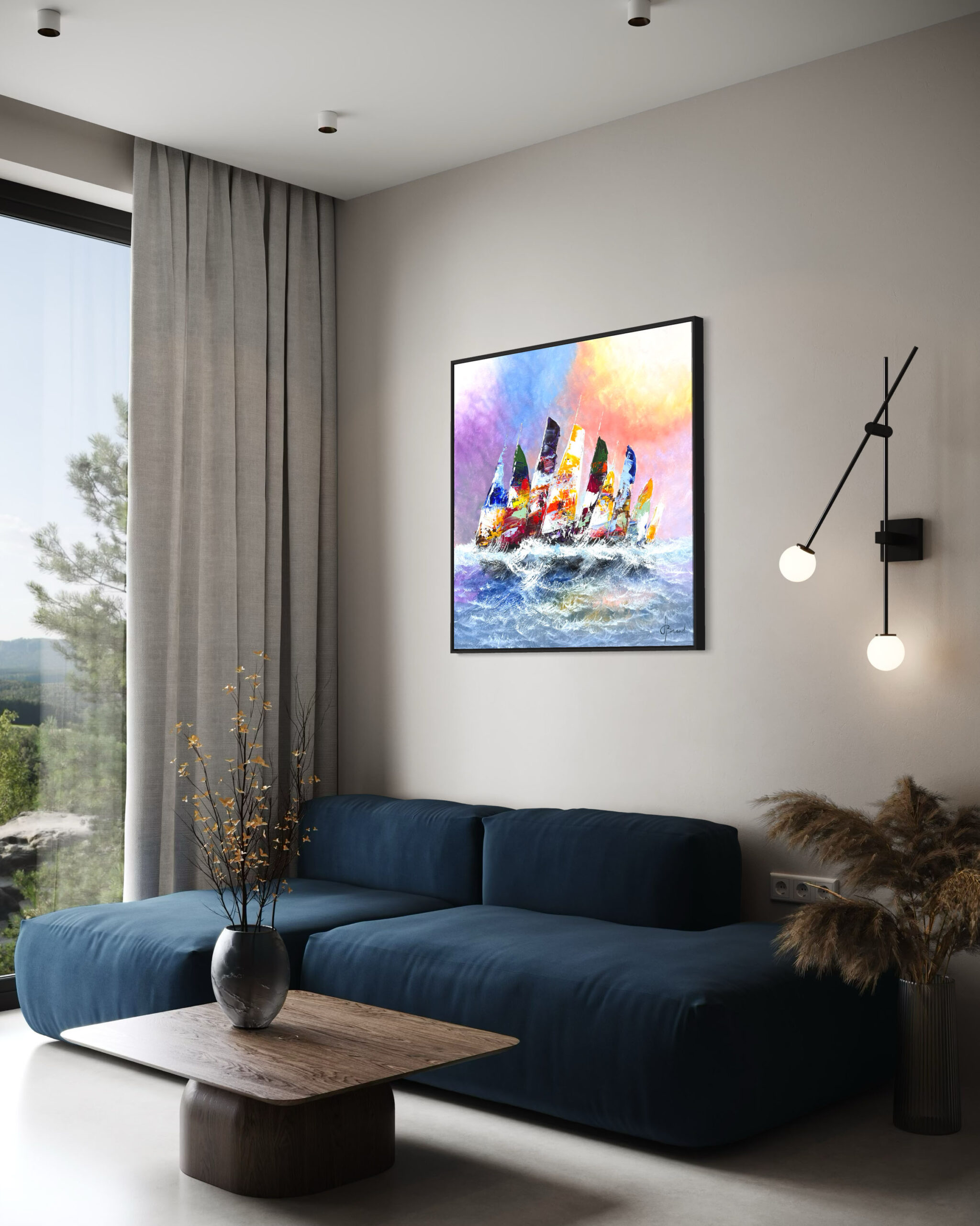 Schilderij Zeilers I