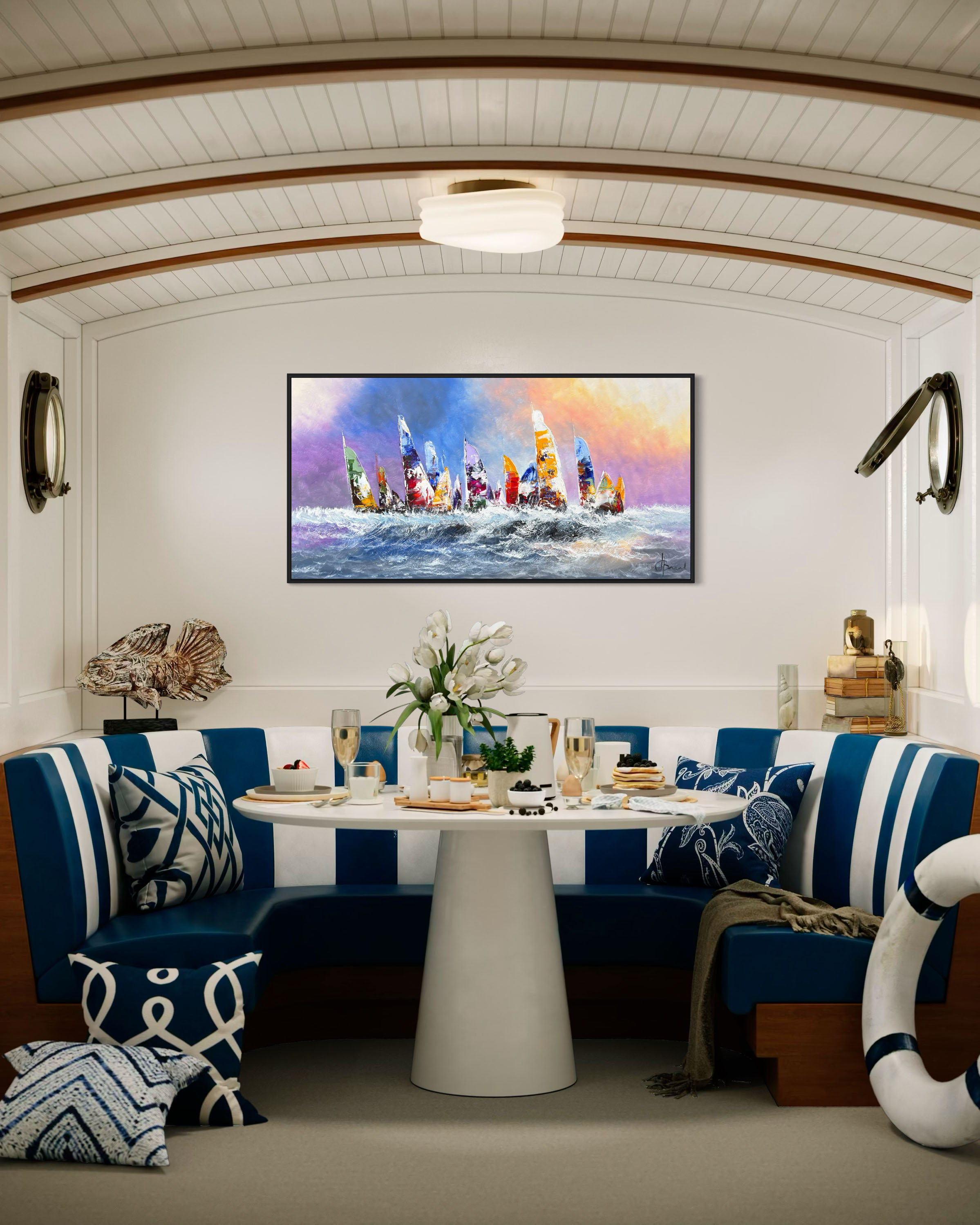 Schilderij Zeilers IV