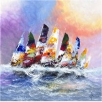 Schilderij Zeilers I