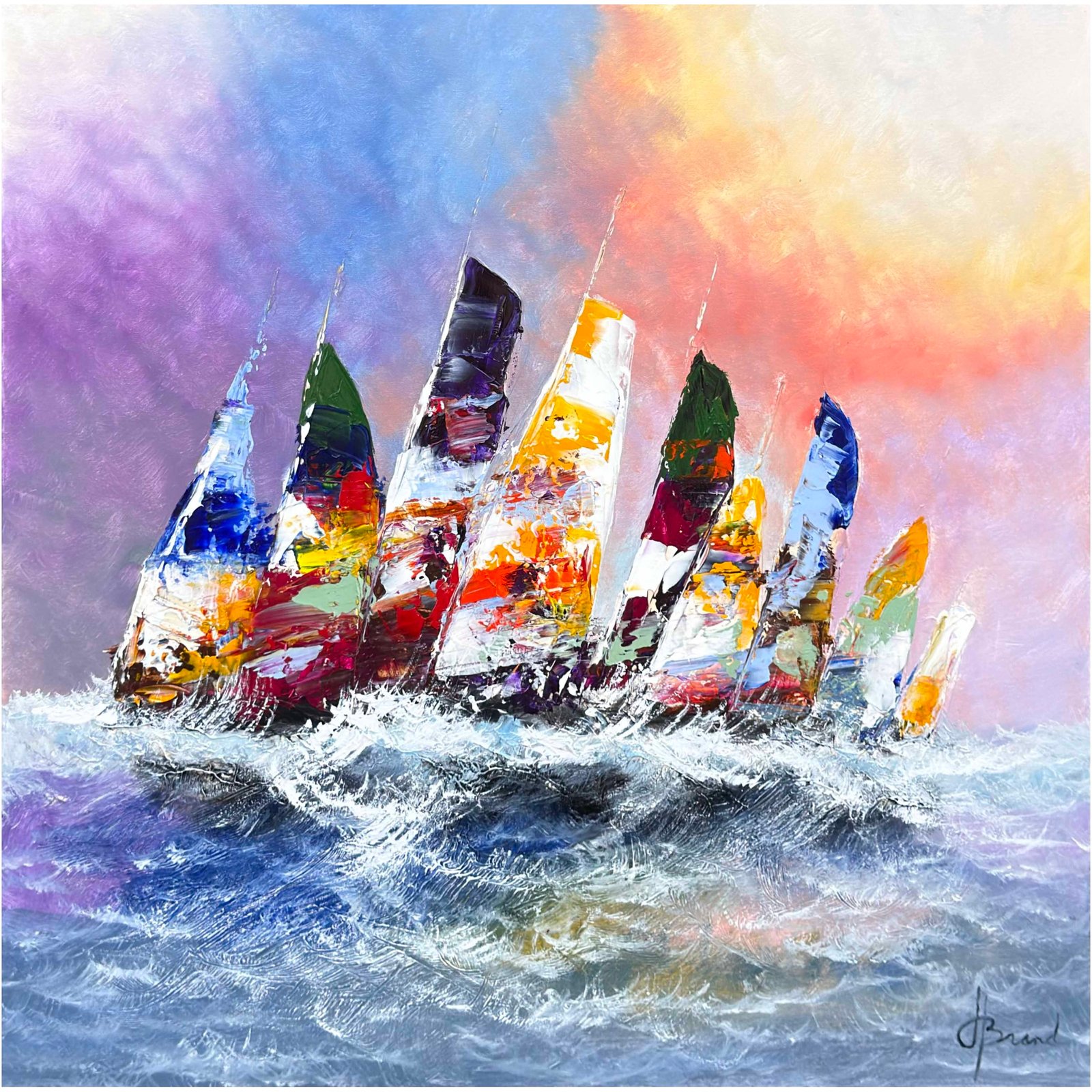 Schilderij Zeilers I