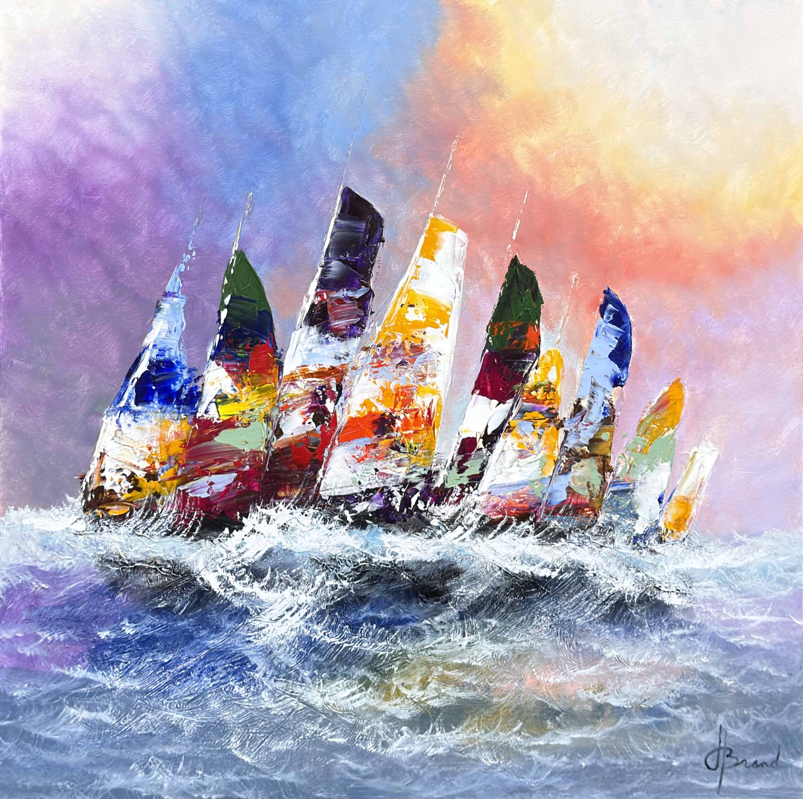 Schilderij Zeilers I