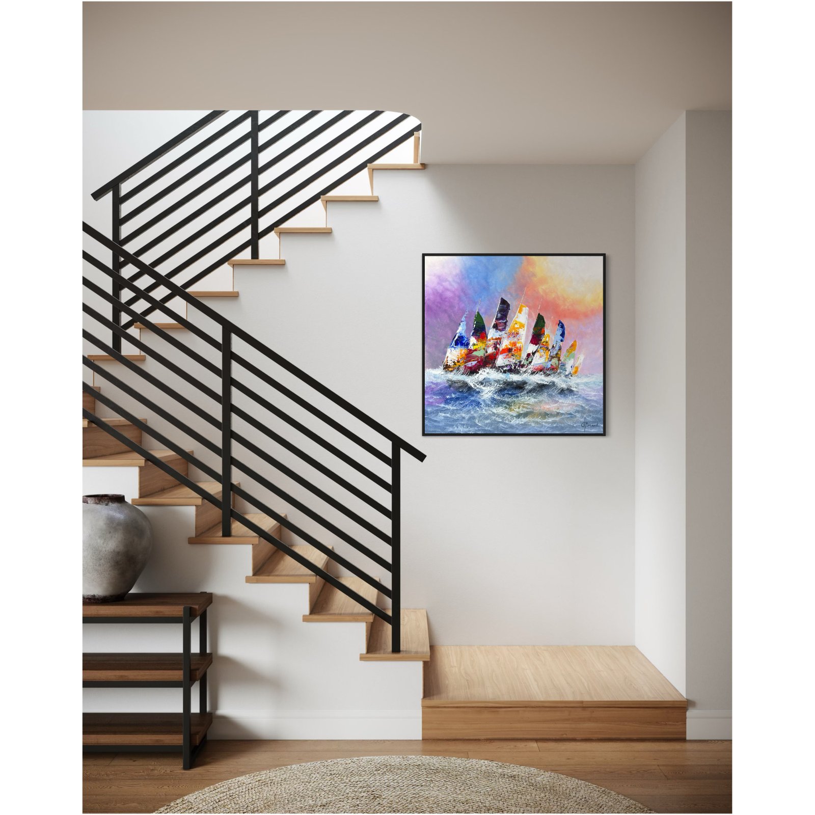 Schilderij Zeilers I