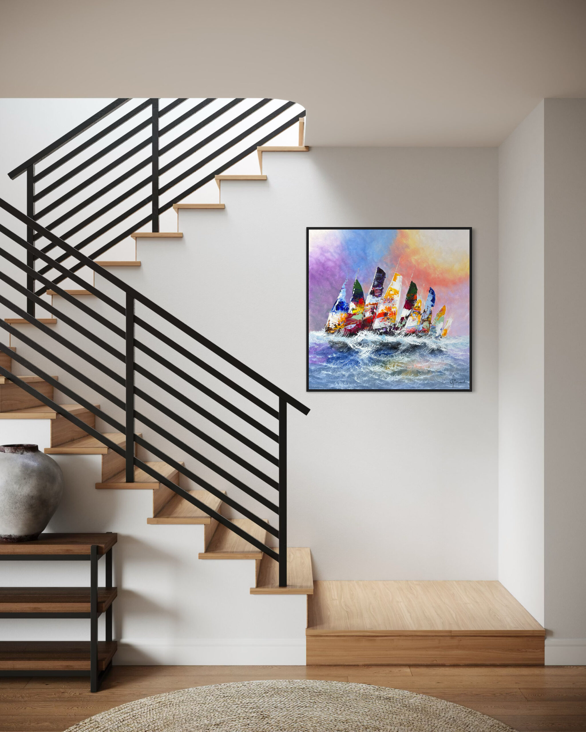 Schilderij Zeilers I