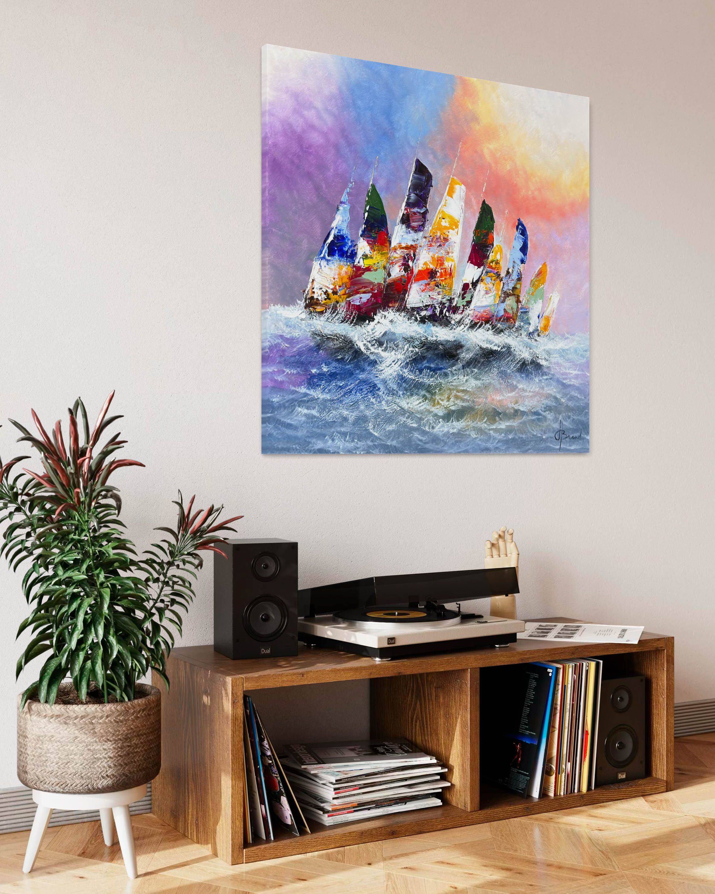 Schilderij Zeilers I