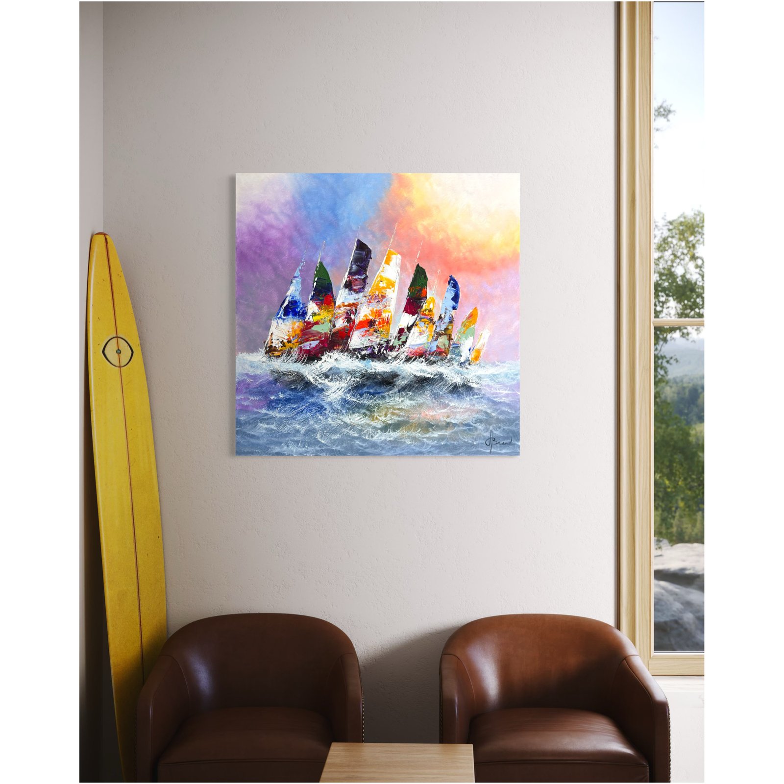 Schilderij Zeilers I