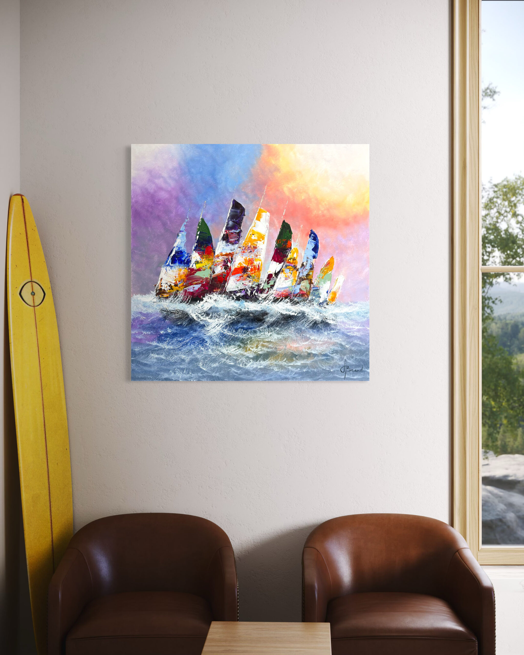 Schilderij Zeilers I