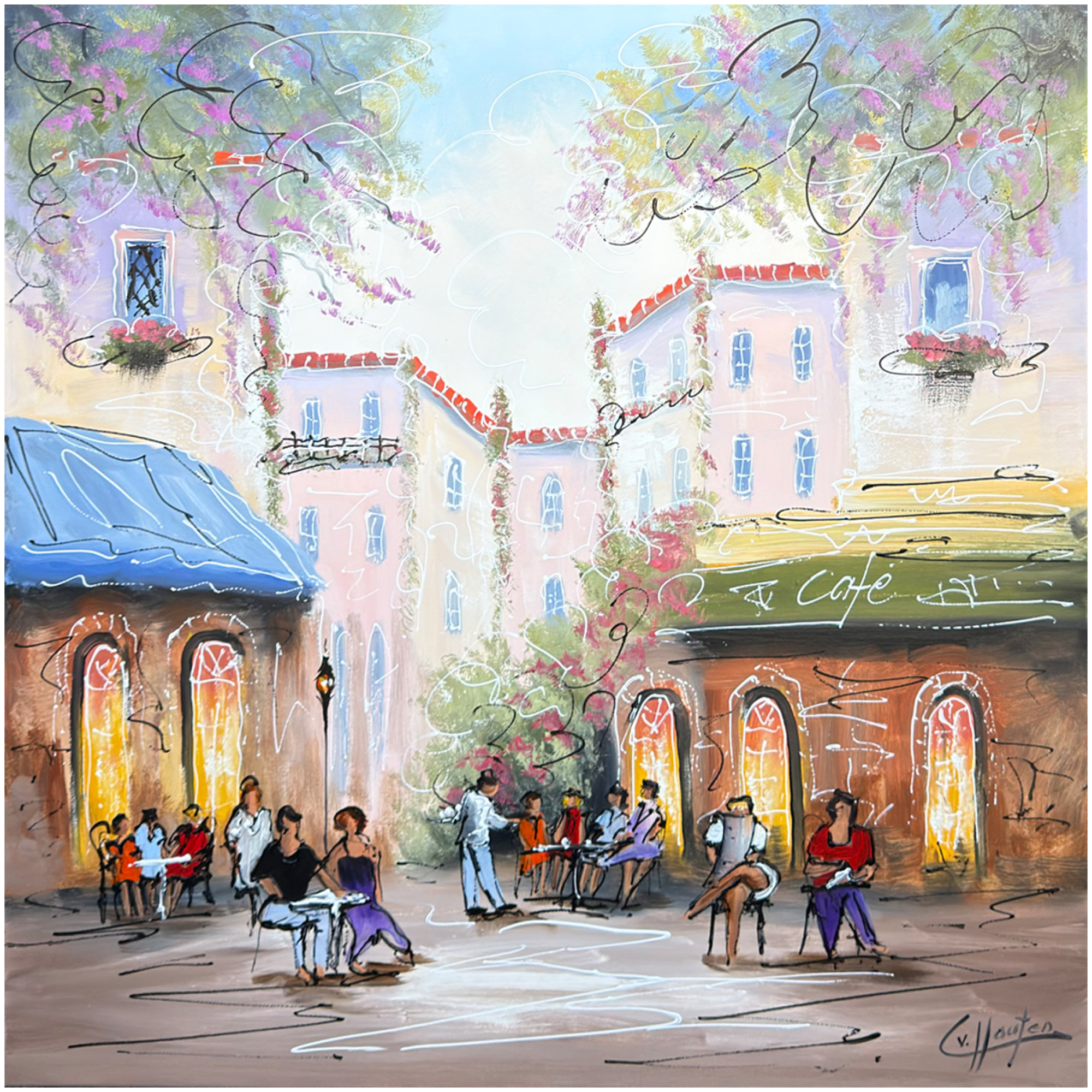 Schilderij Stadsgezicht VII