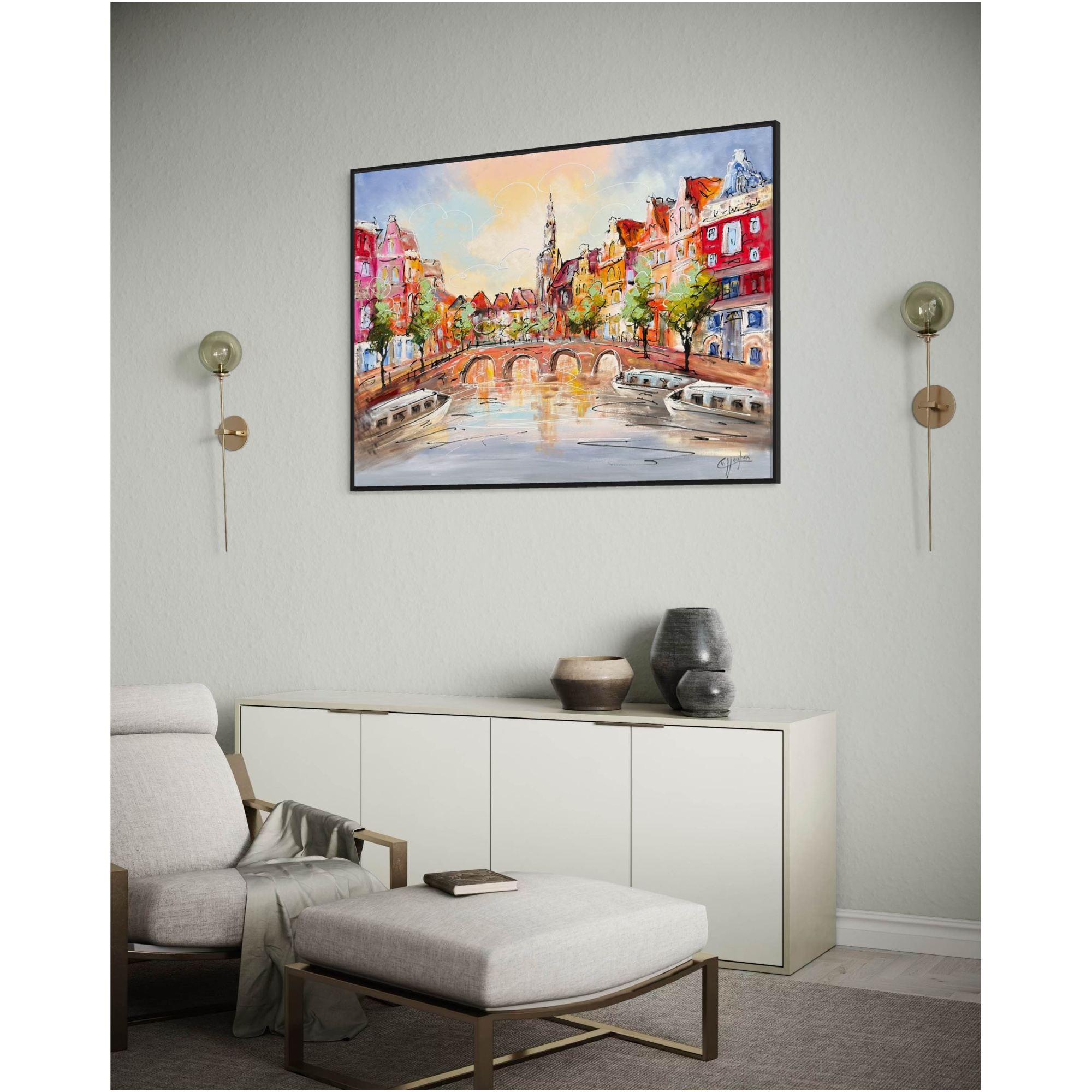Schilderij Stadsgezicht II