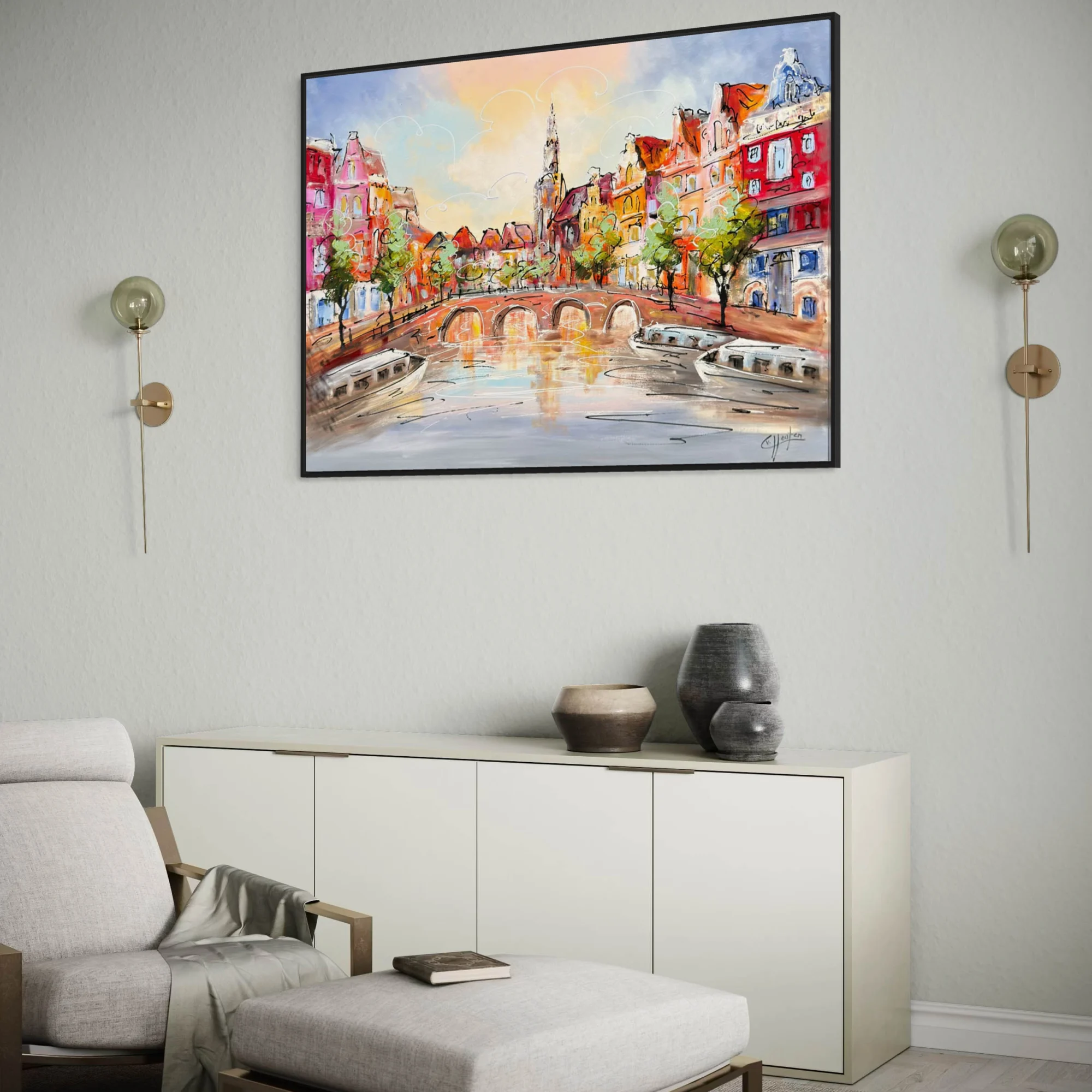 Schilderij Stadsgezicht II